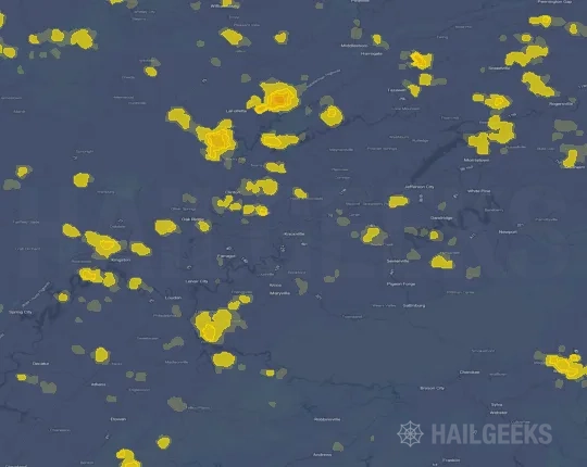 Hail map for Knoxville, TN