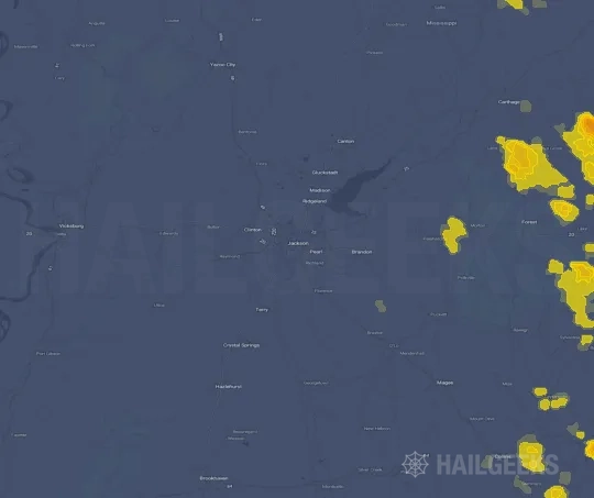 Hail map for Jackson, MS