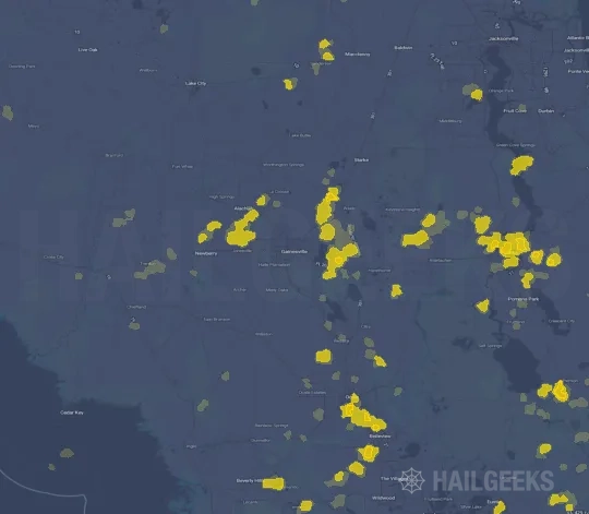 Hail map for Gainesville, FL
