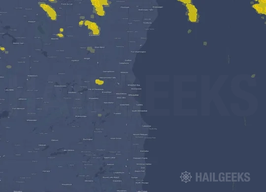 Hail map for Milwaukee, WI