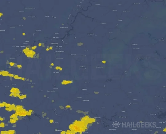 Hail map for Dalton, GA