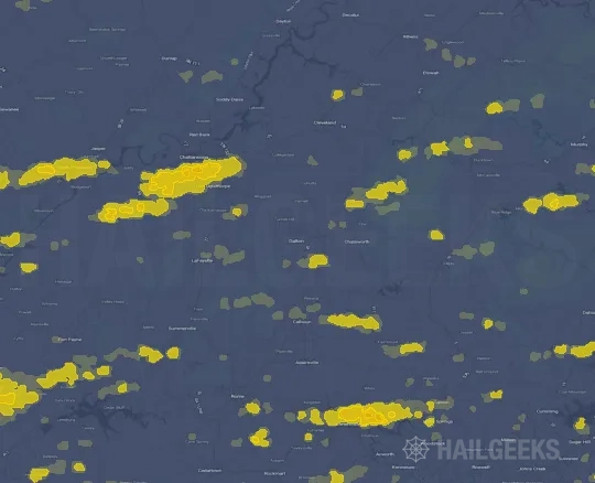 Hail map for Dalton, GA