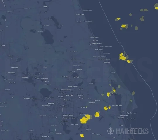 Hail map for Deltona, FL