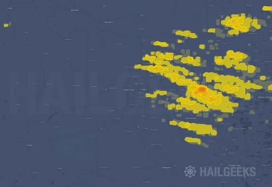 Hail map for Fargo, ND