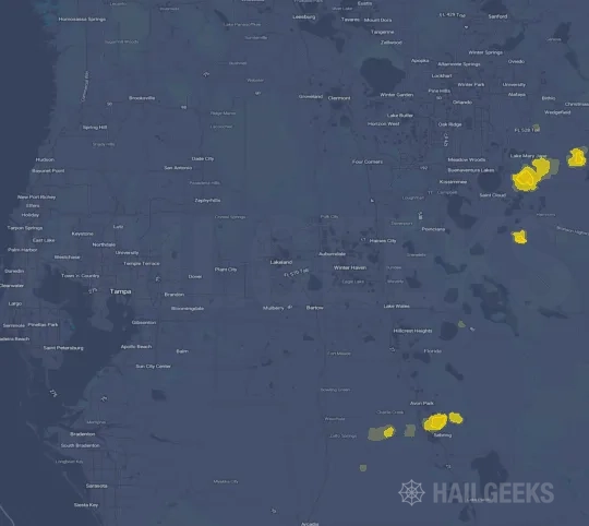 Hail map for Lakeland, FL