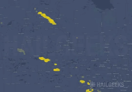 Hail map for St Cloud, MN