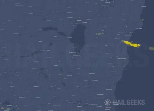 Hail map for Fond du Lac, WI on Aug 11, 2023