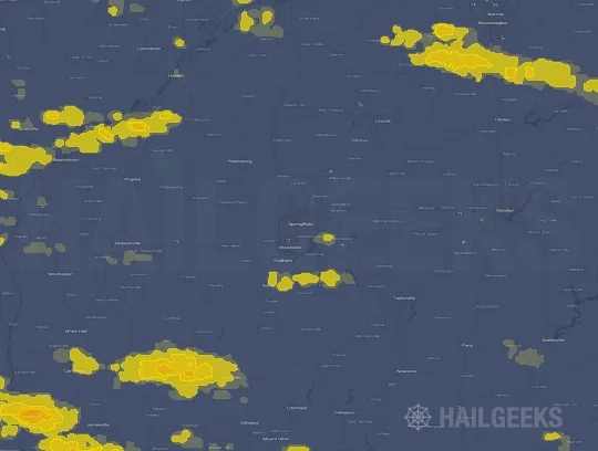 Hail map for Springfield, IL