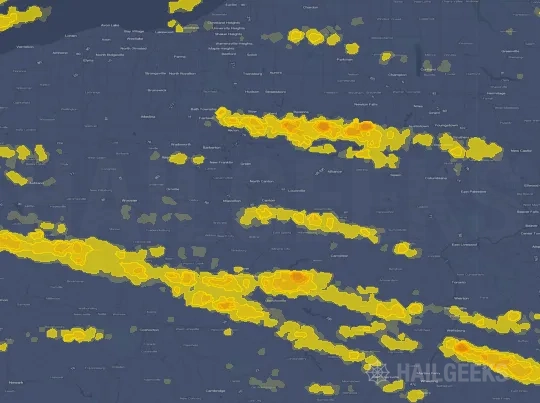 Hail map for Canton, OH