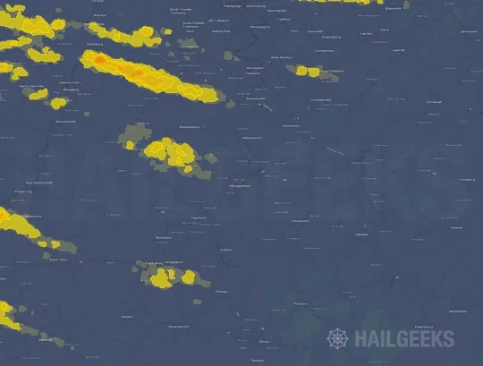 Hail map for Morgantown, WV