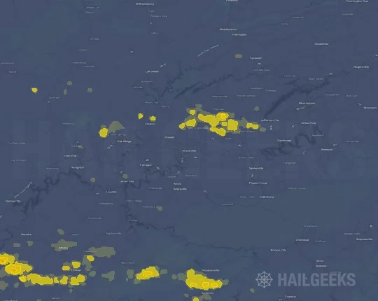 Hail map for Knoxville, TN