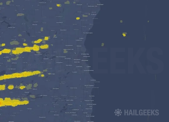 Hail map for Milwaukee, WI