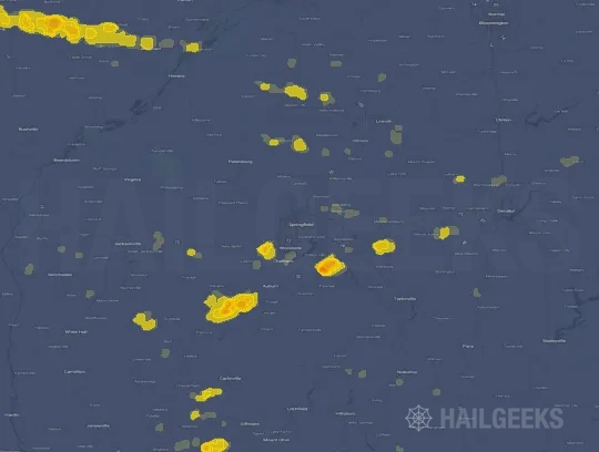 Hail map for Springfield, IL