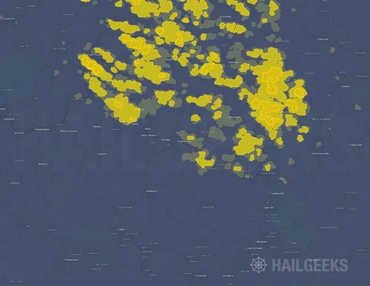 Hail map for Charleston, WV