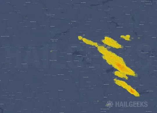 Hail map for Madison, WI
