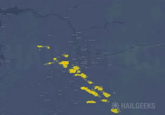 Hail map for Portland, OR