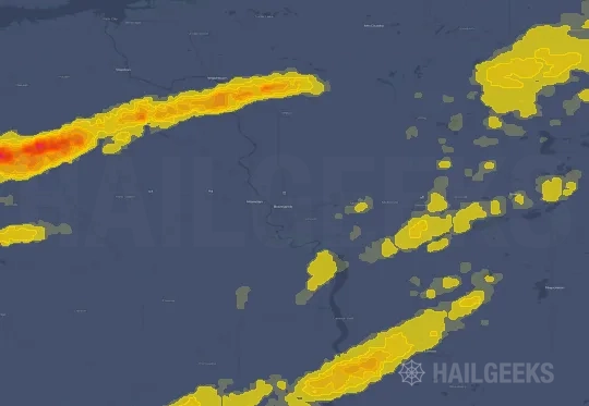 Hail map for Bismarck, ND