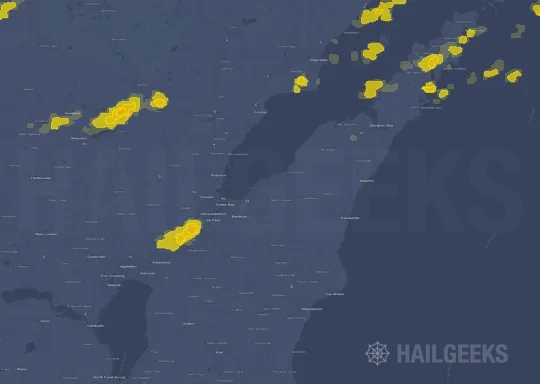 Hail map for Green Bay, WI