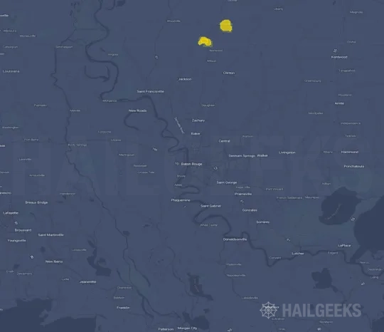 Hail map for Baton Rouge, LA
