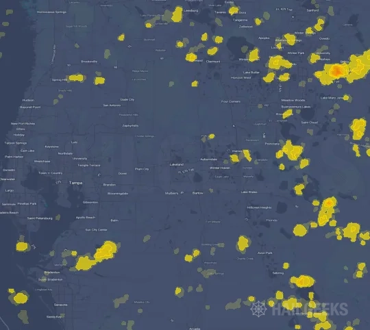 Hail map for Lakeland, FL