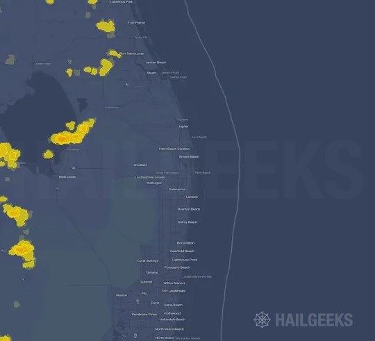 Hail map for West Palm Beach, FL