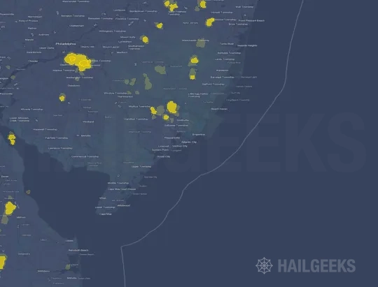 Hail map for Atlantic City, NJ