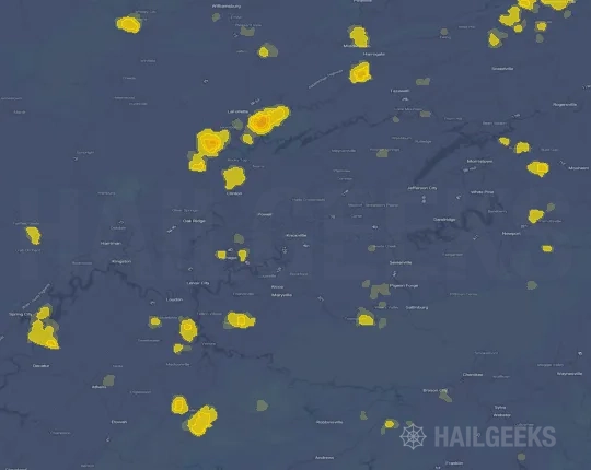 Hail map for Knoxville, TN