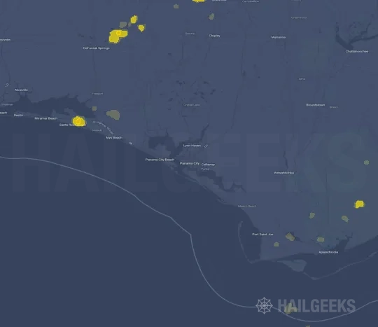 Hail map for Panama City, FL