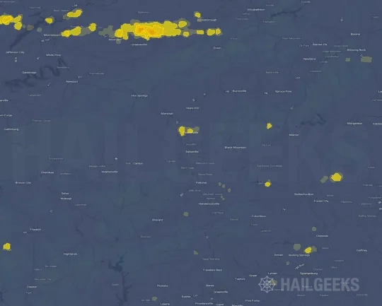 Hail map for Asheville, NC