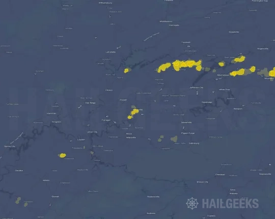 Hail map for Knoxville, TN