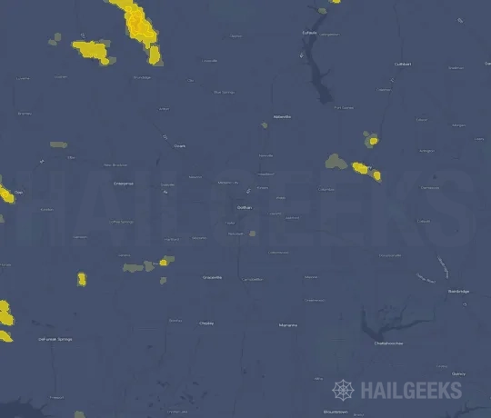 Hail map for Dothan, AL