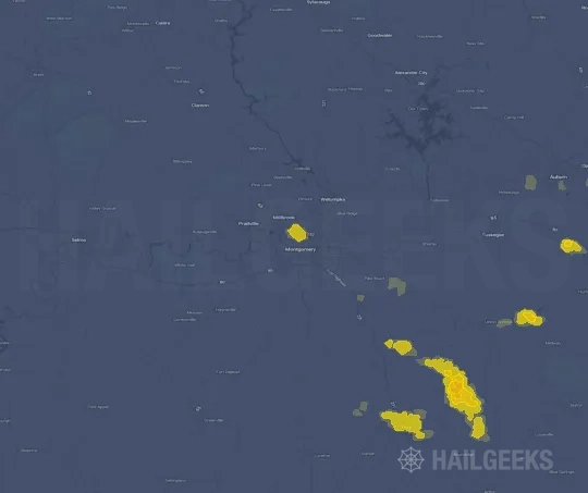 Hail map for Montgomery, AL