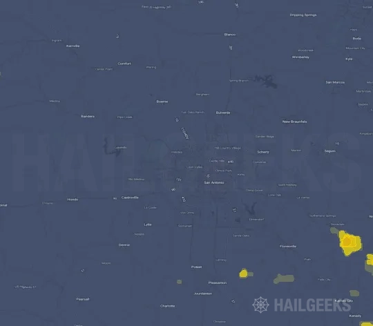 Hail map for San Antonio, TX