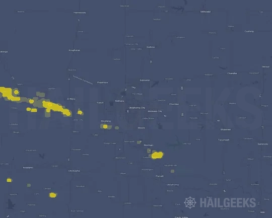 Hail map for Oklahoma City, OK