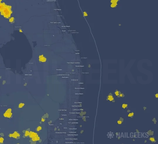 Hail map for West Palm Beach, FL
