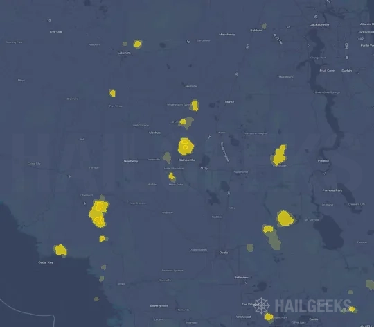 Hail map for Gainesville, FL