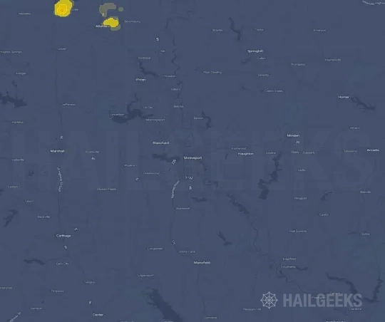 Hail map for Shreveport, LA