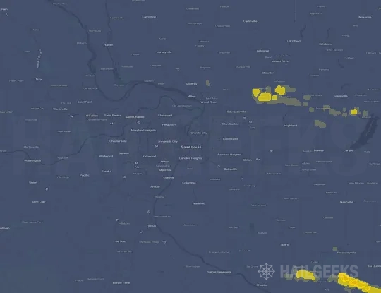 Hail map for Saint Louis, MO