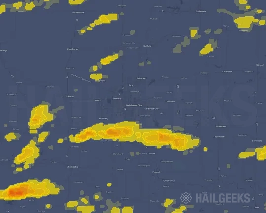 Hail map for Oklahoma City, OK