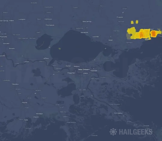 Hail map for New Orleans, LA