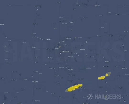 Hail map for Oklahoma City, OK