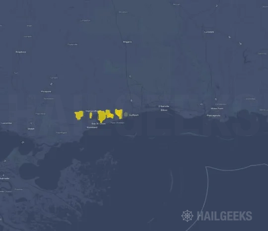 Hail map for Gulfport, MS