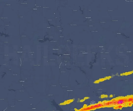 Hail map for Shreveport, LA