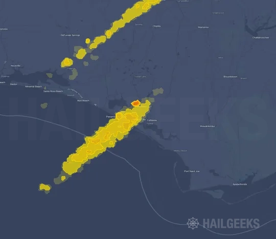 Hail map for Panama City, FL