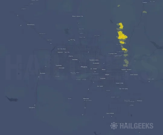Hail map for Phoenix, AZ on Feb 10, 2024