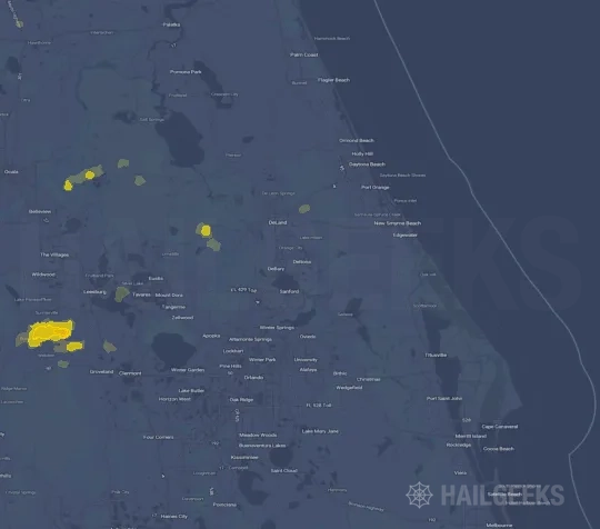 Hail map for Deltona, FL