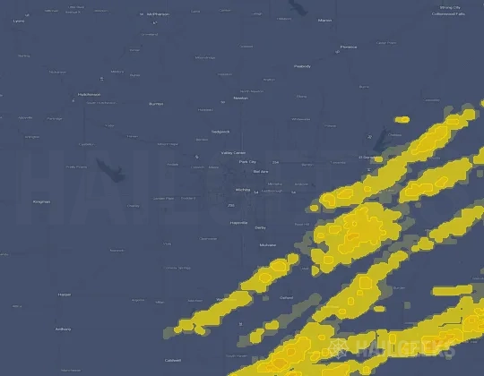 Hail map for Wichita, KS