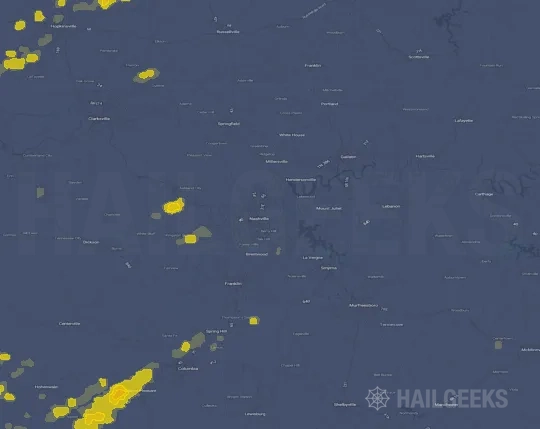 Hail map for Nashville, TN
