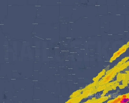 Hail map for Oklahoma City, OK