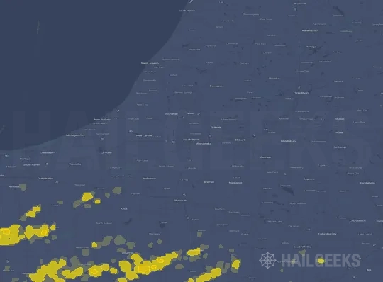 Hail map for South Bend, IN
